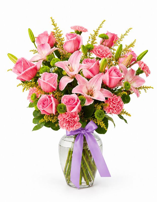 JARRÓN ROSAS &amp; LILYS