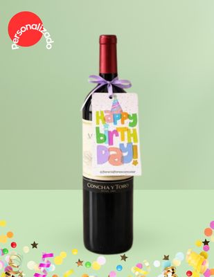 Vino Tinto Personalizado - Happy Birthday