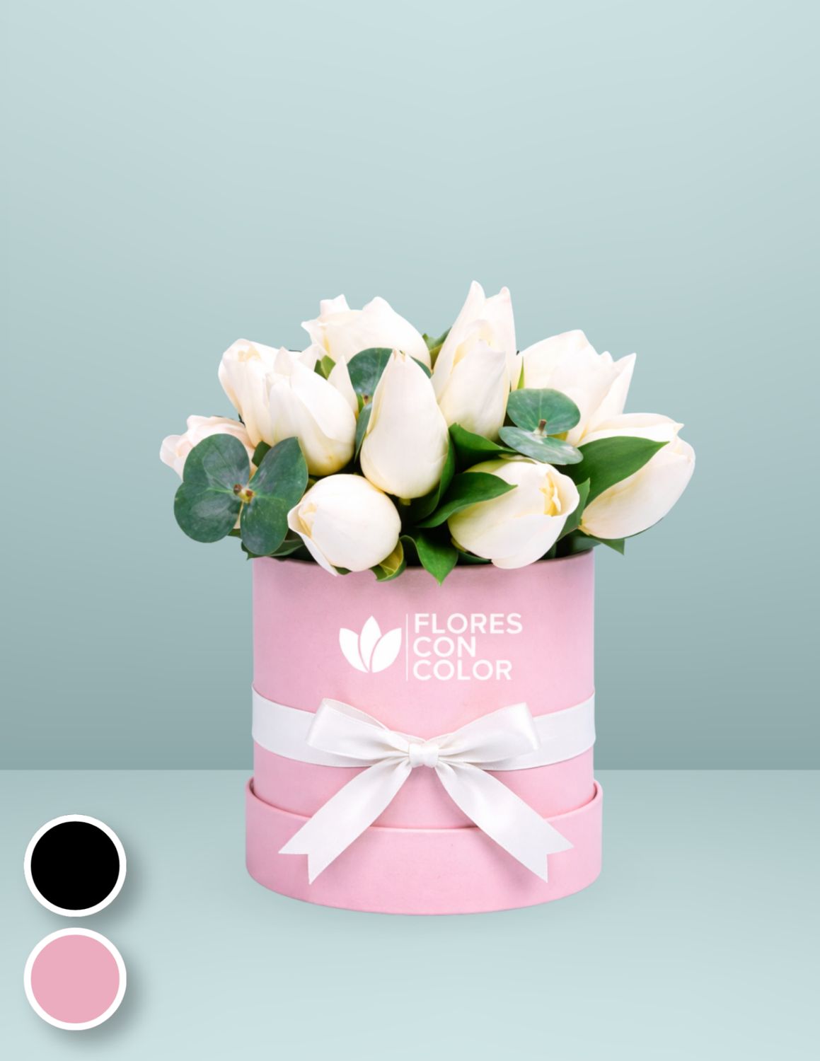 CAJA GIFT 12 ROSAS BLANCAS