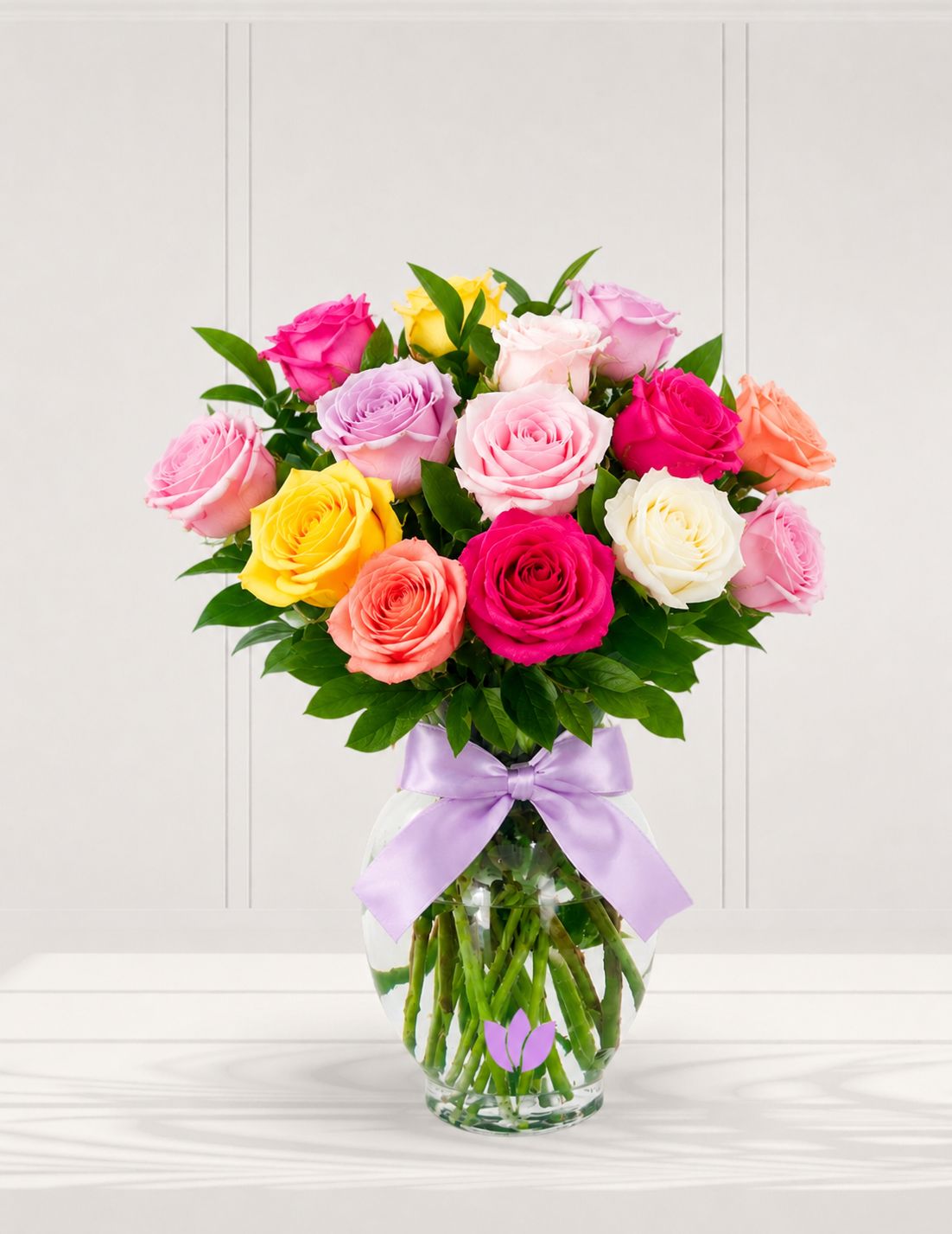 JARRÓN DE ROSAS MULTICOLOR