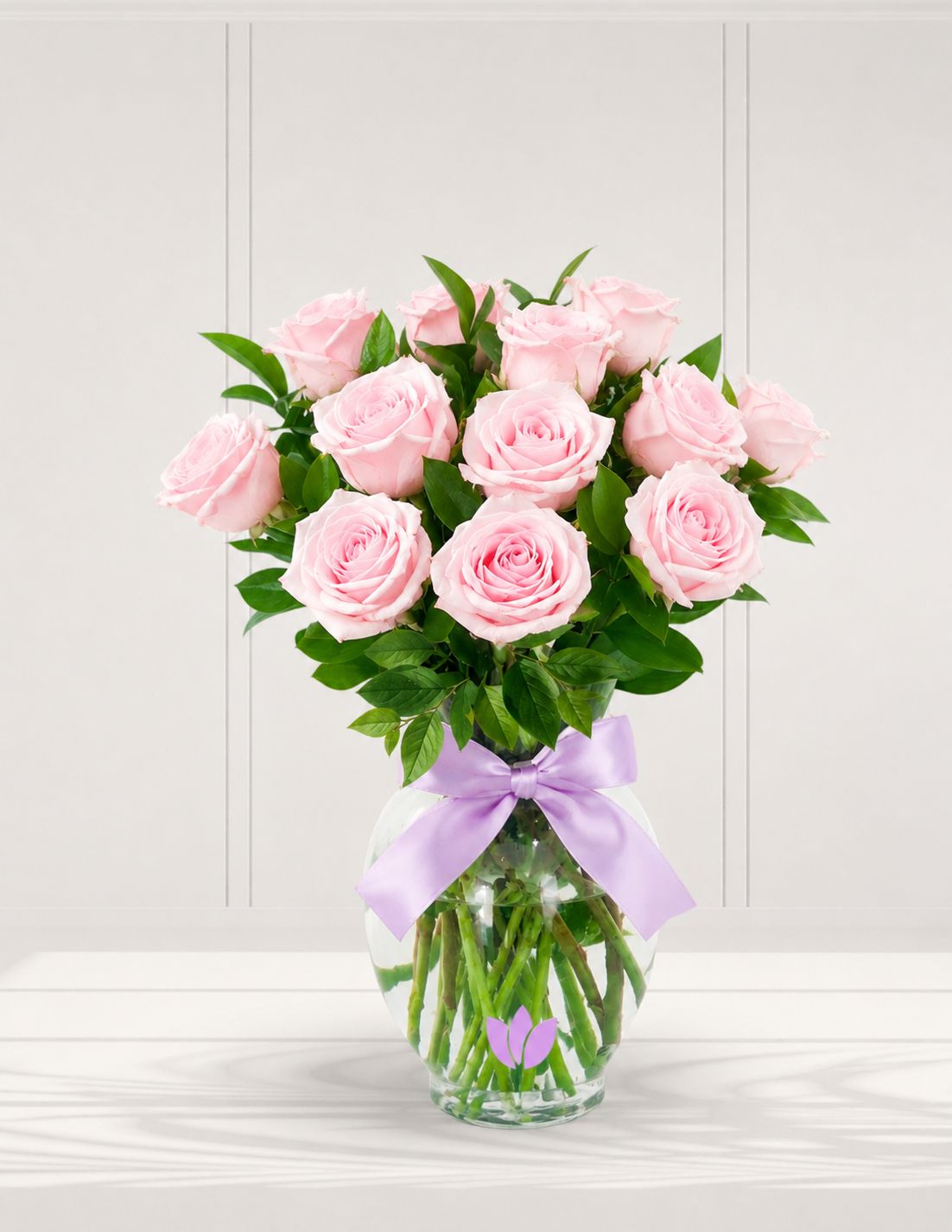 JARRÓN DE ROSAS ROSADAS