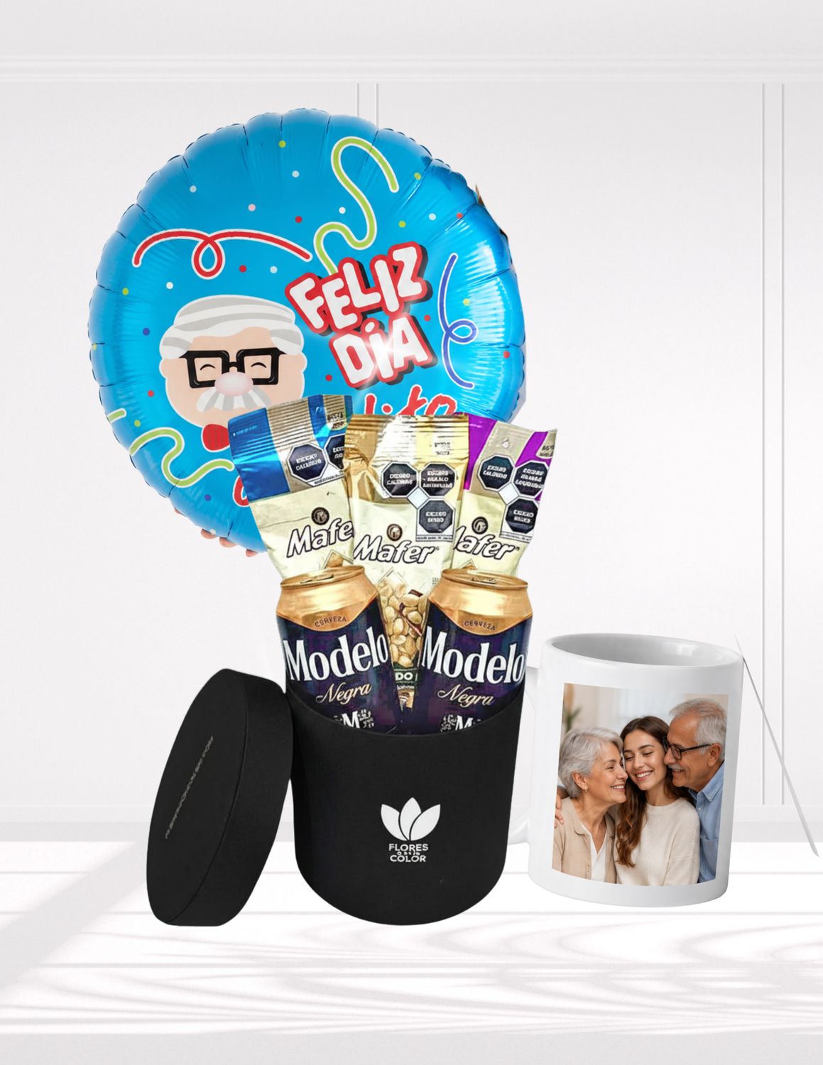 KIT CAJA + GLOBO + TAZA PERSONALIZADA