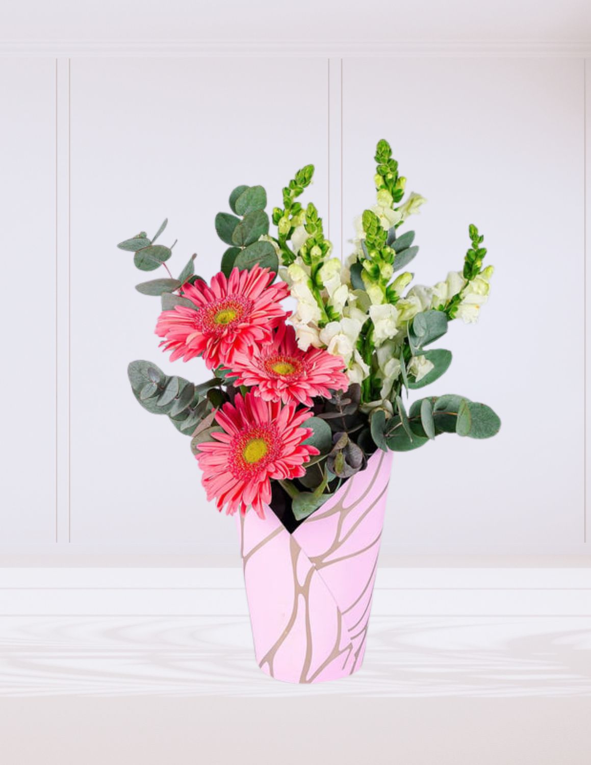 CAJA MARMOL / GERBERAS Y PERRITOS