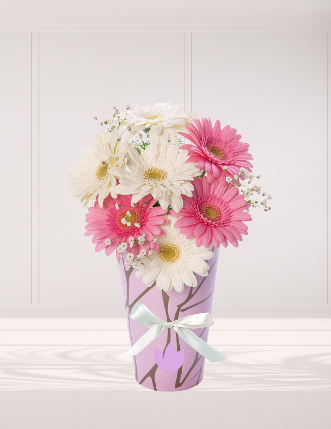 CAJA MARMOL / GERBERAS