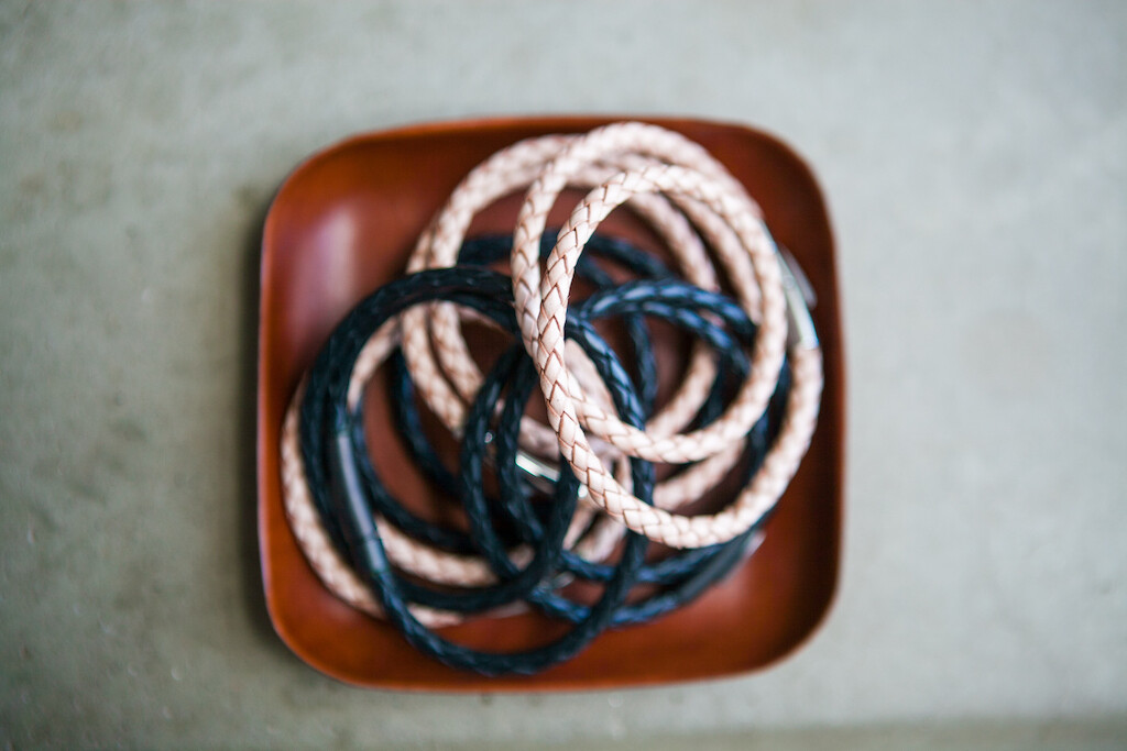 DOUBLE LOOP 5mm UNISEX BRAIDED LEATHER BRACELETS