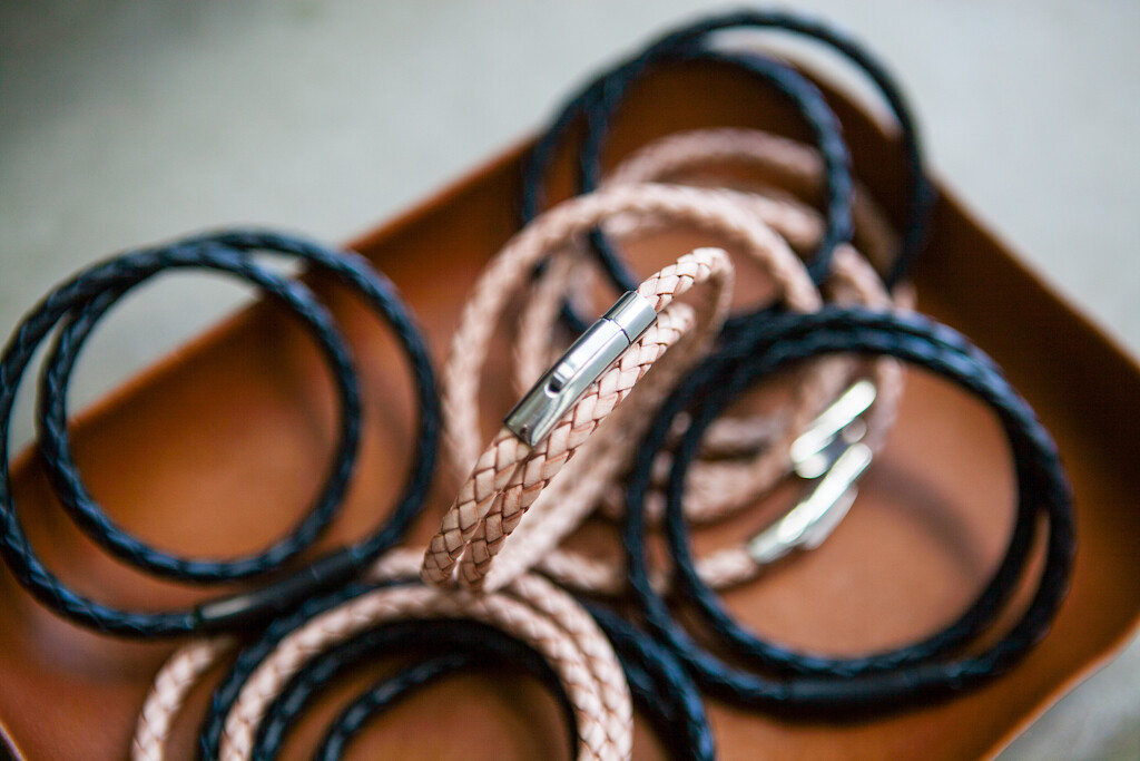 DOUBLE LOOP 5mm UNISEX BRAIDED LEATHER BRACELETS