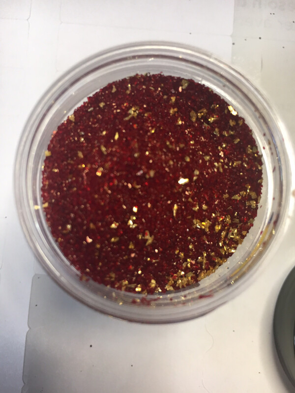 Crimson Gold Glass Glitter (Red and Gold)
