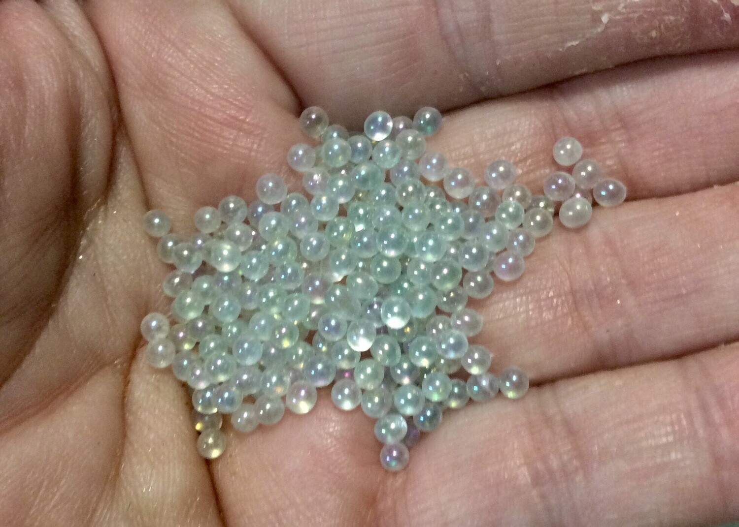 Iridescent Glass Mini Beads, No Hole 25gr