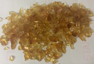 Crushed Glass Amber Color 1/2 Pound