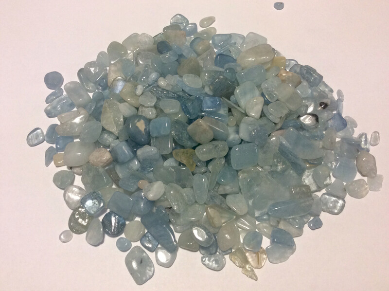 Aquamarine Tumbled Gemstone Chips 200gr 