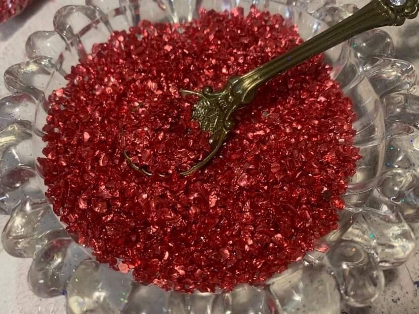 Red Crushed Glass Bits 40gr