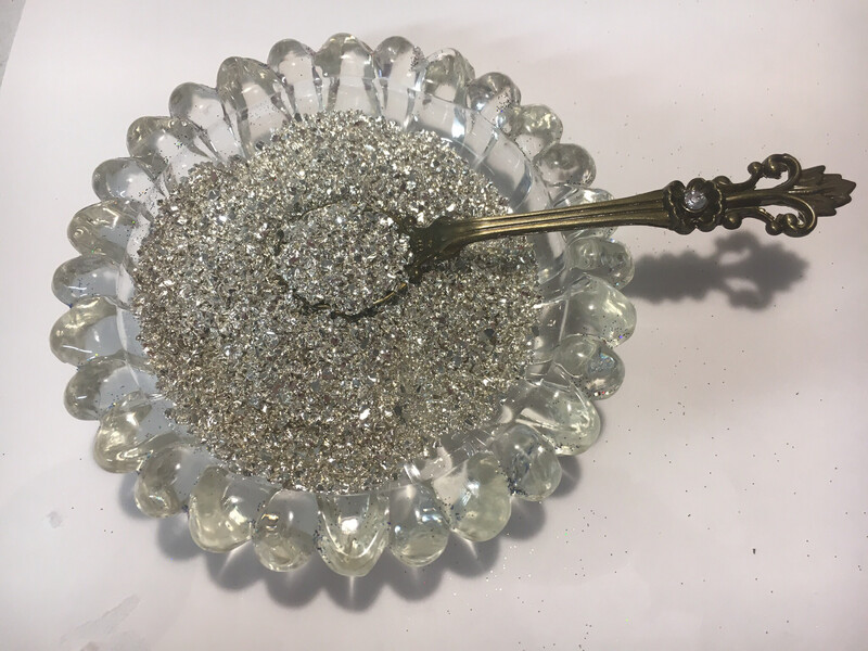 Silver Crushed Glass Bits 40gr
