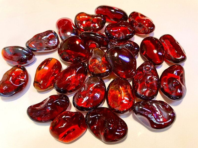 Iridescent Strawberry Red Glass 200gr 