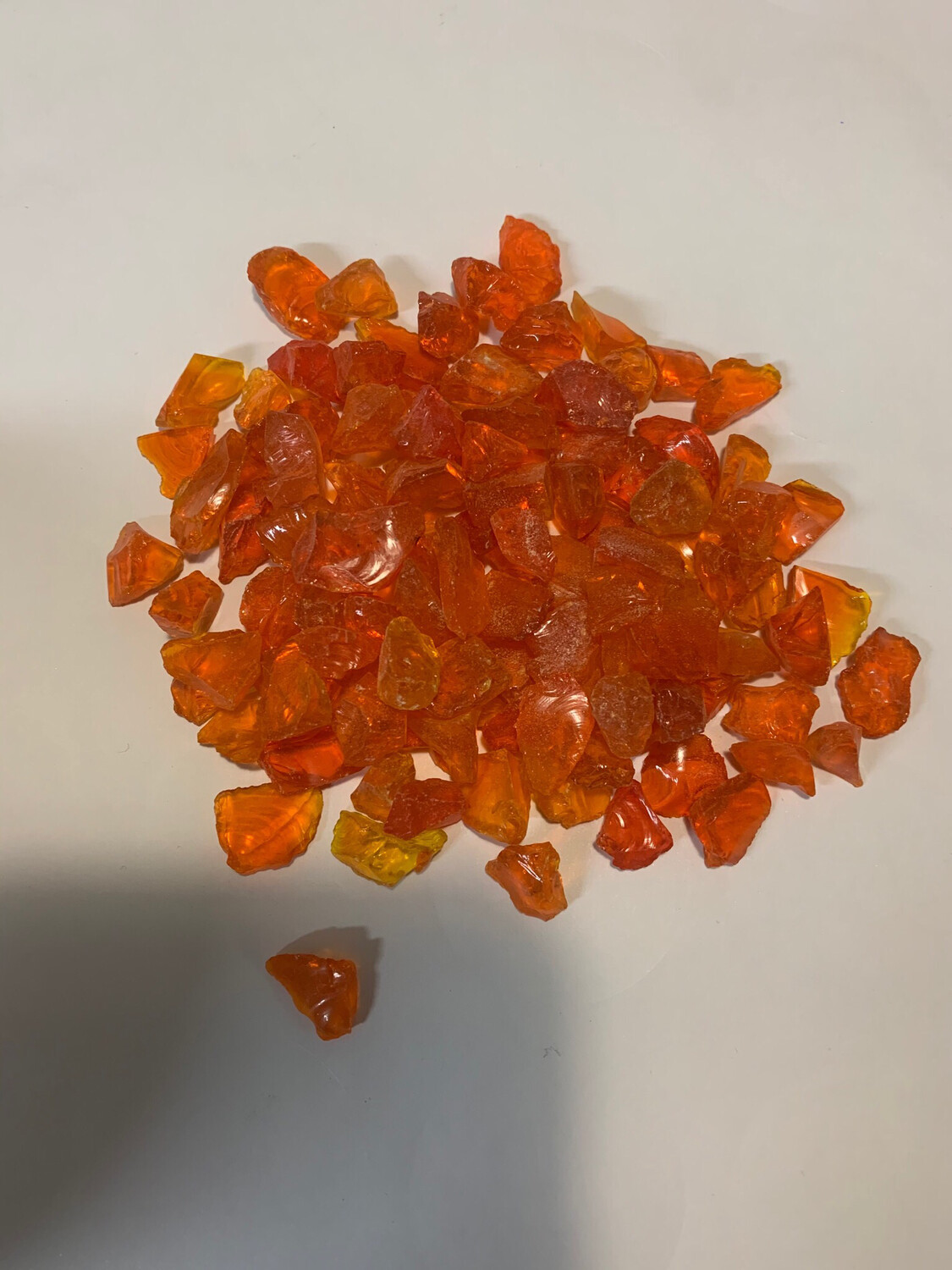 Orange Crushed Glass 1/2 Pound 