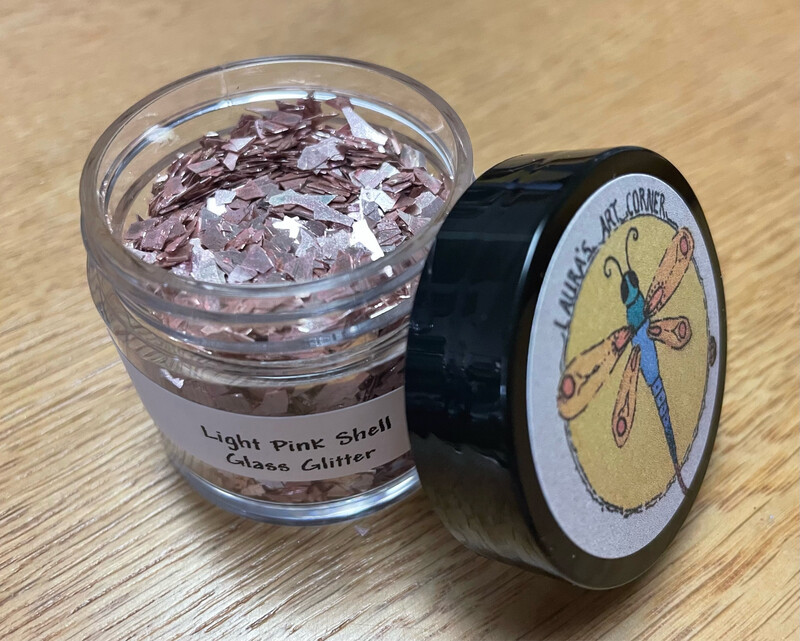 Light Pink Shell Glass Glitter Shards 1oz