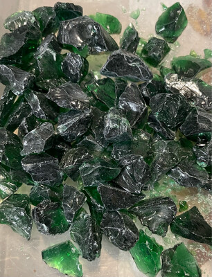 Dark Emerald Green Glass 1/2lb