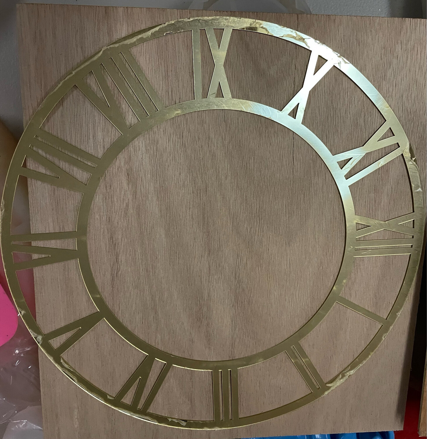 Gold Mirrored Clock Face 12”