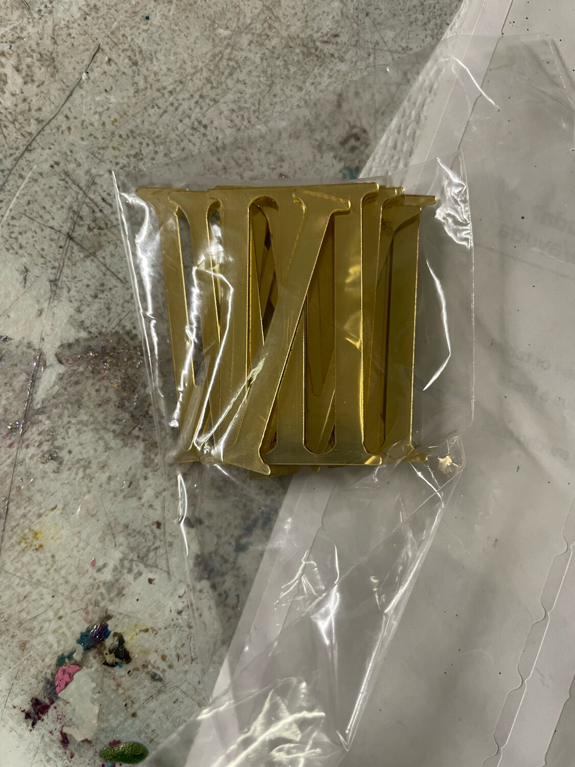 Gold Mirrored Roman Numerals 2”