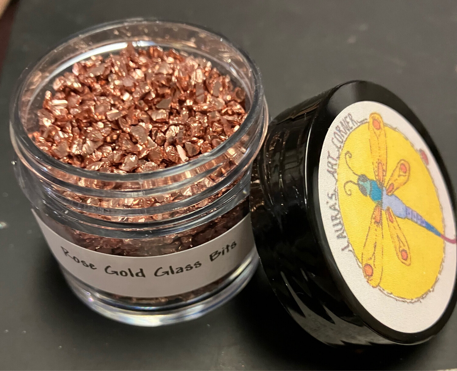 Rose Gold Crushed Glass Bits 40gr (NEW)