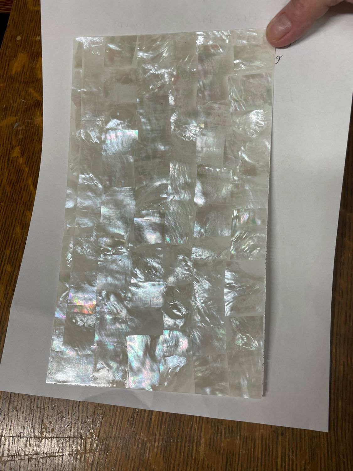 White Mother Of Pearl Veneer 5.5”x9.5”No Sticker (NEW)