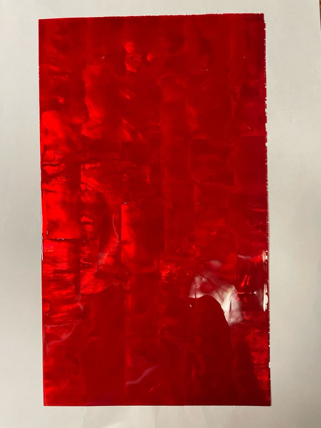 Red Mother Of Pearl Veneer. 5.5x9.5” (no Sticker) (NEW)