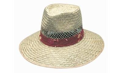 Natural Straw Hat with Green Under – S-M-L-XL