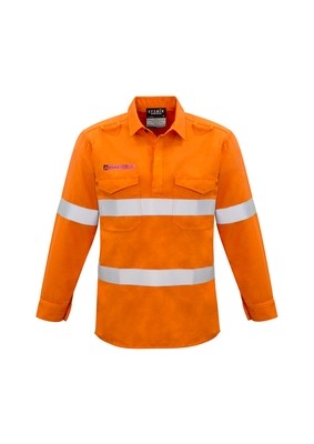 Mens FIRE ARMOUR Hi Vis FR Closed Front Hooped Taped Shirt
