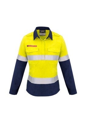 Womens FIRE ARMOUR Hi Vis FR Closed Front Hooped Taped Spliced Shirt