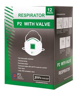 JB's P2 Respirator With Valve (12pc)