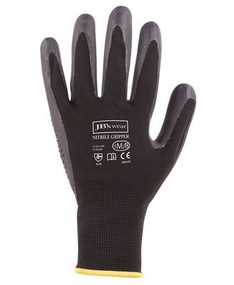 JB's Nitrile Gripper Glove Black - 12 PACK