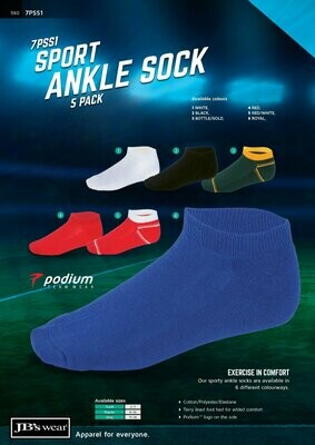 Podium Sport Ankle Sock (5 Pack)