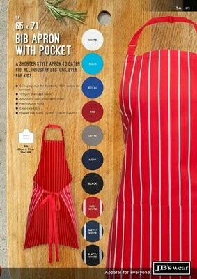 JB's Bib Apron with and without pocket