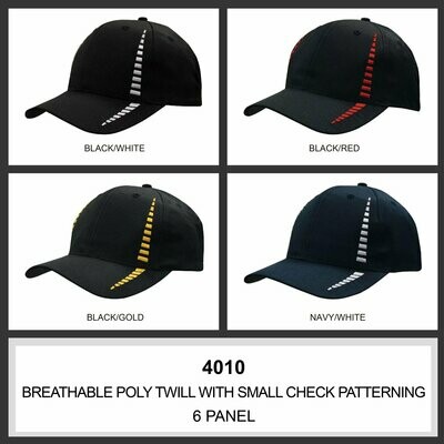 Breathable Poly Twill with Small Check Patterning Cap