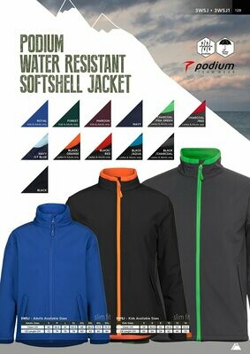 WATER RESISTANT SOFTSHELL JACKET ADULTS & KIDS