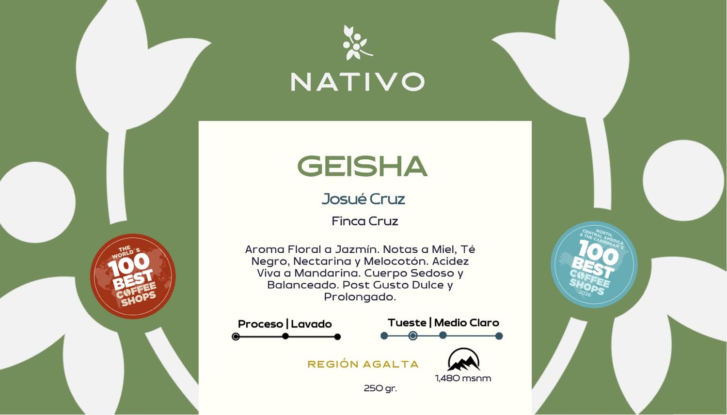 2026 Edicion Especial Geisha JOSUE CRUZ (Bolsa 250 gms)”