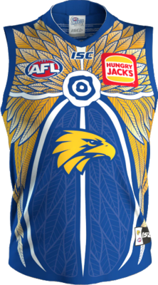 West Coast Eagles AFL 2020 Indigenous ISC Guernsey Adults Sizes S