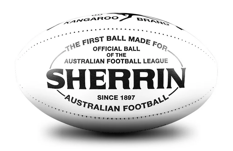 White Kangaroo Brand Sherrin Football