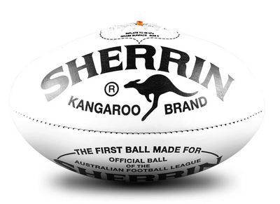 Sherrin Kangaroo Brand Australian Rules Football - White KBW