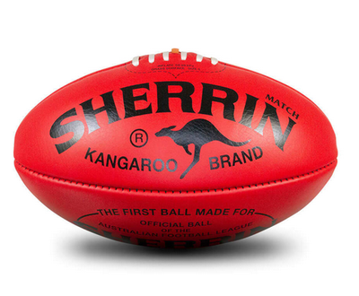 Sherrin Match Australian Rules Football - Size 5 - Red Match5Red23