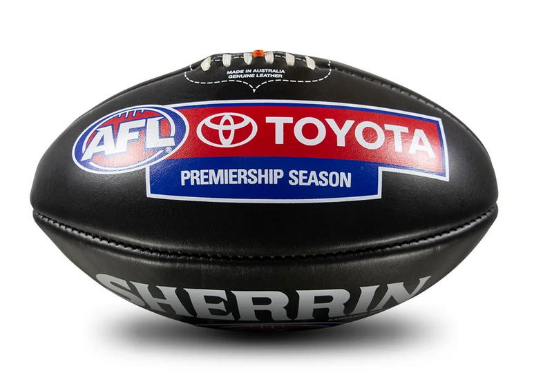 Sherrin Official Australian Football League Game Ball - Toyota - Black