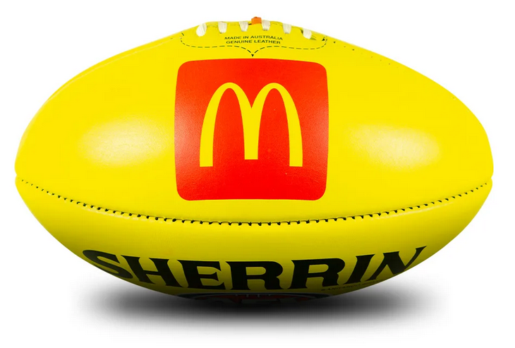 Sherrin Official Australian Football League Game Ball - Maccas - Yellow