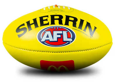 Sherrin Official Australian Football League Game Ball - Maccas - Yellow KB-Maccas-Yell