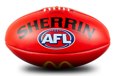 Sherrin Official Australian Football League Game Ball - Maccas - Red KB-Maccas-Red