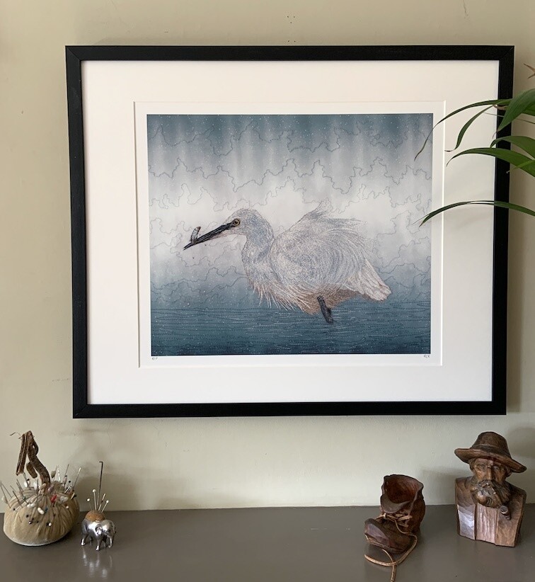 'Catch of the Day' Little Egret - Limited Edition Giclee Print