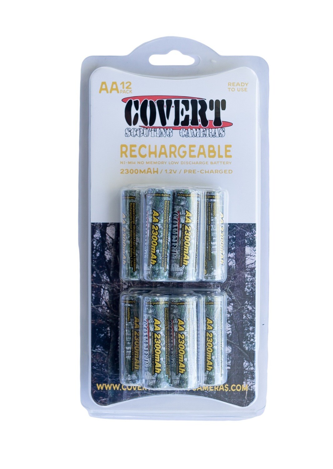 Covert Rechargeable AA Batteries 12 Pack
