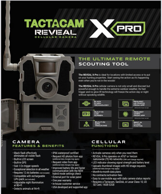 Tactacam Reveal X Pro with Solar Panel and 32 gb sd card