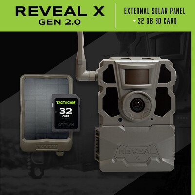 Tactacam Reveal Gen 2 Cellular Camera with Solar Panel and Tactacam 32 gb sd card