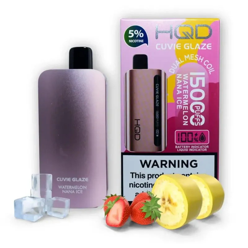 HQD Cuvie Glaze - Watermelon Nana Ice - 15K Puffs - Disposable