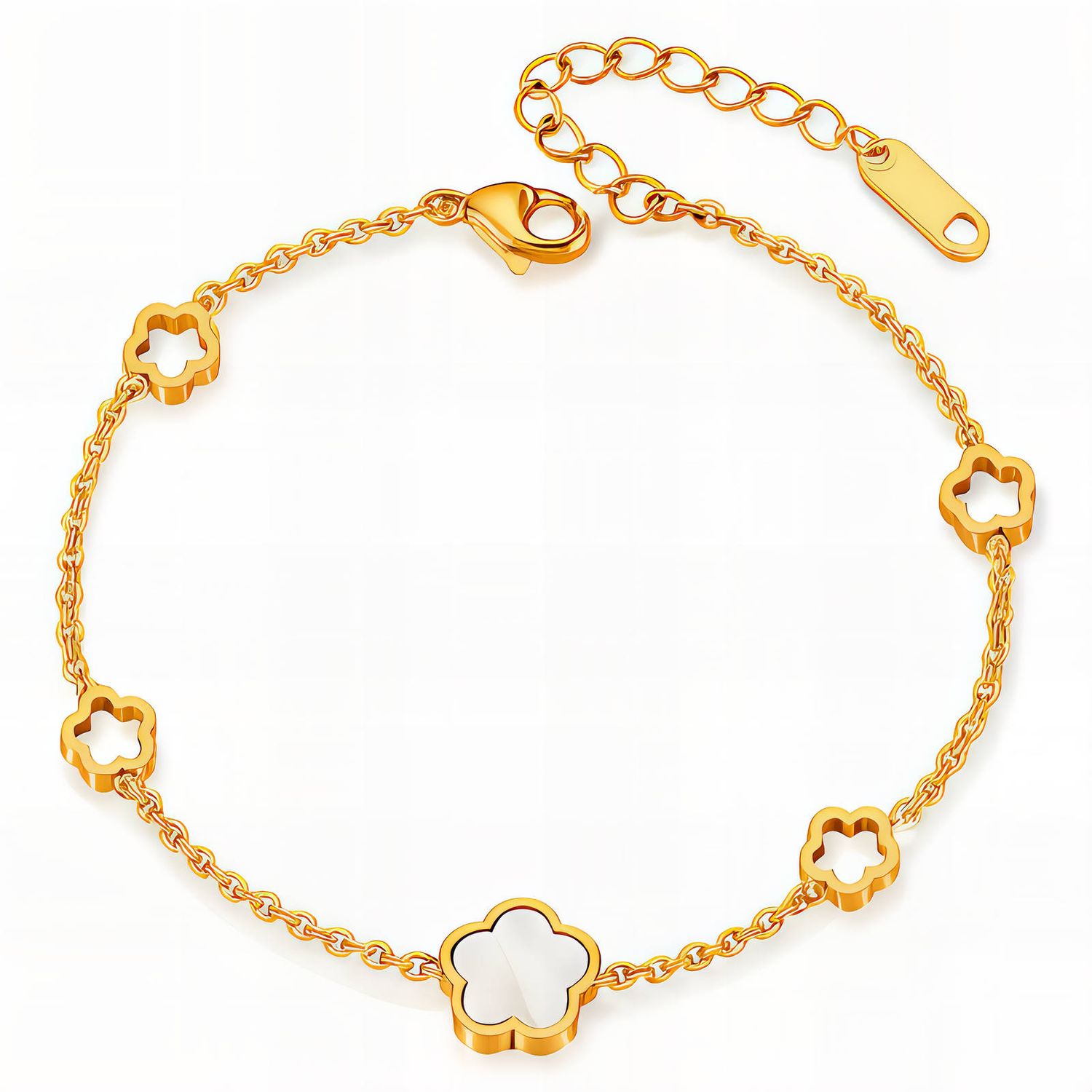 PULSERA DE TRÉBOL AURORE blanco