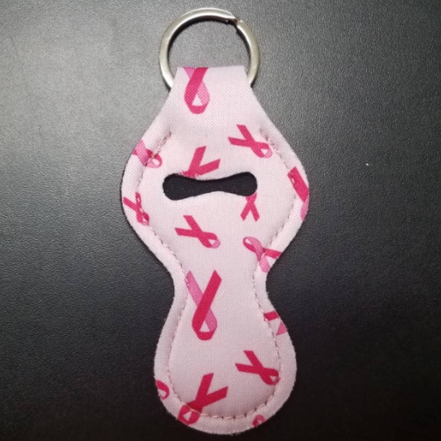 Pink Breast Cancer Ribbon Chapstick Holder